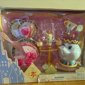 Disney Princess Belle Tea Set with Pink and Gold Accents